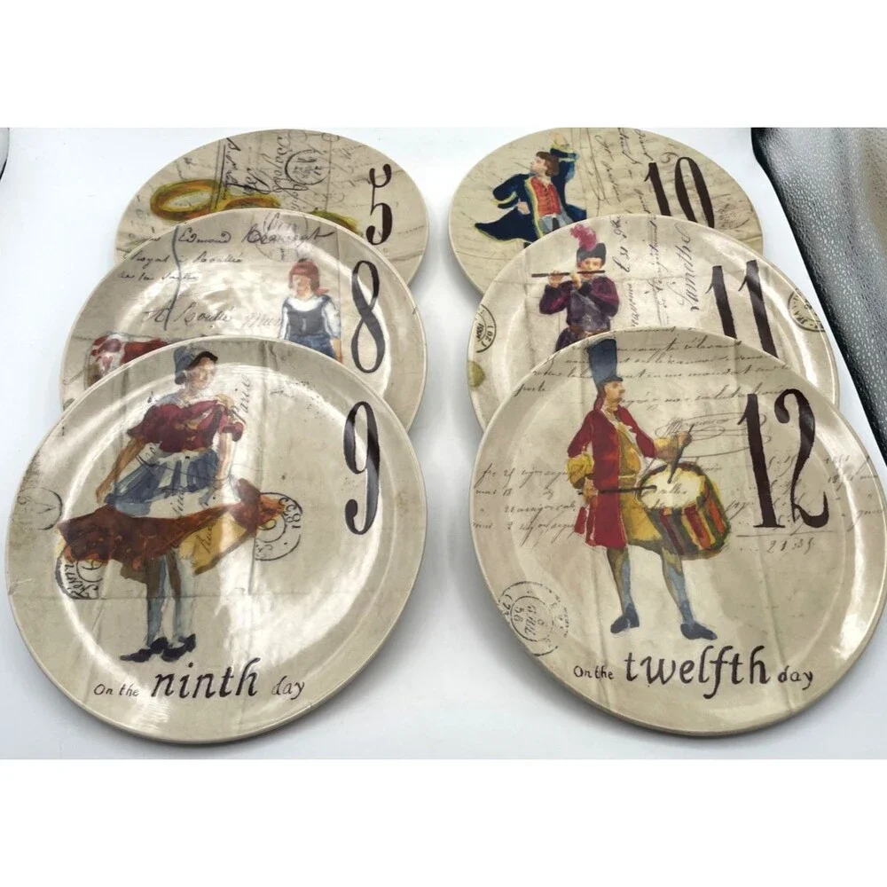 Williams Sonoma 12 Days Of Christmas Plate Salad Dessert 8.75